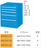 BR705102-5抽工具柜